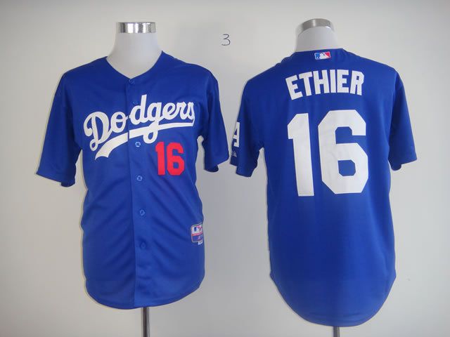 Men Los Angeles Dodgers #16 Ethier Blue MLB Jerseys
